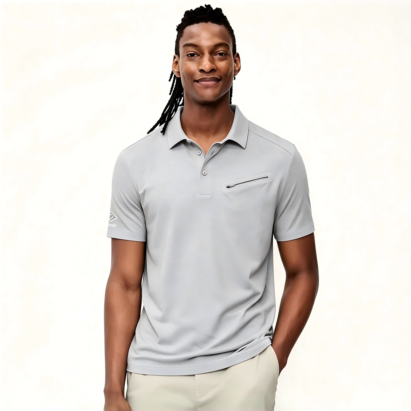 Men's Performance Short Sleeve Polo Shirt with Zip Chest Pocket, - WideWay Sportswear